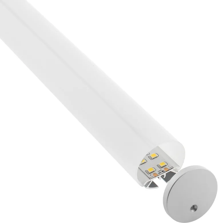 KIT - Perfil aluminio BAROUND Ø30 para tiras LED, 1 metro