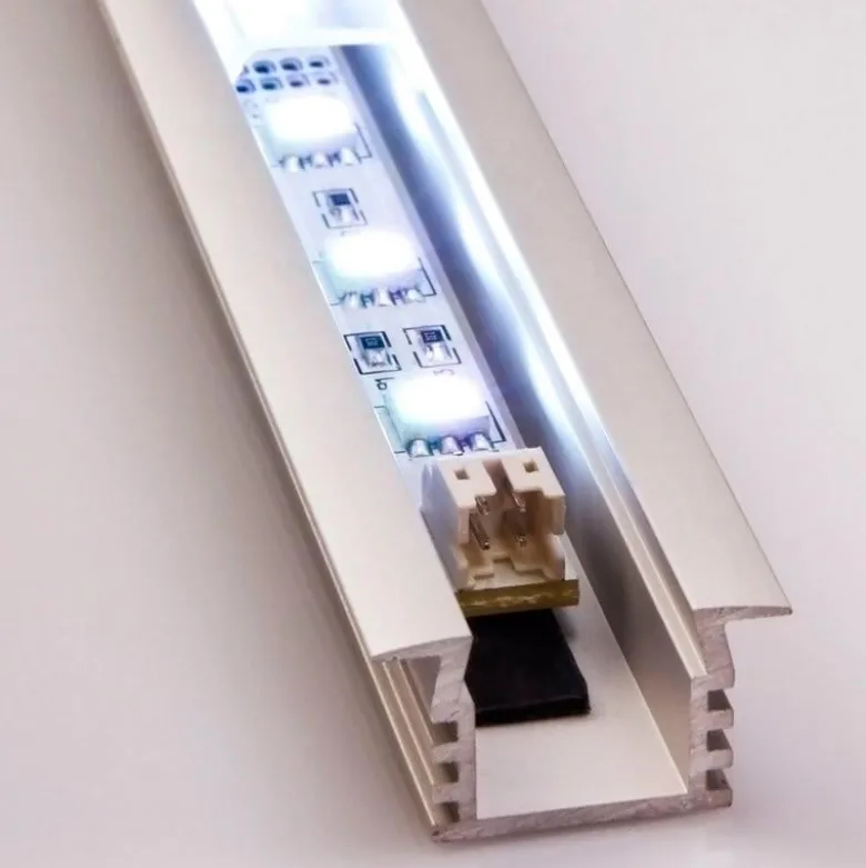 KIT - Perfil aluminio CAMPRO para tiras LED, 1 metro