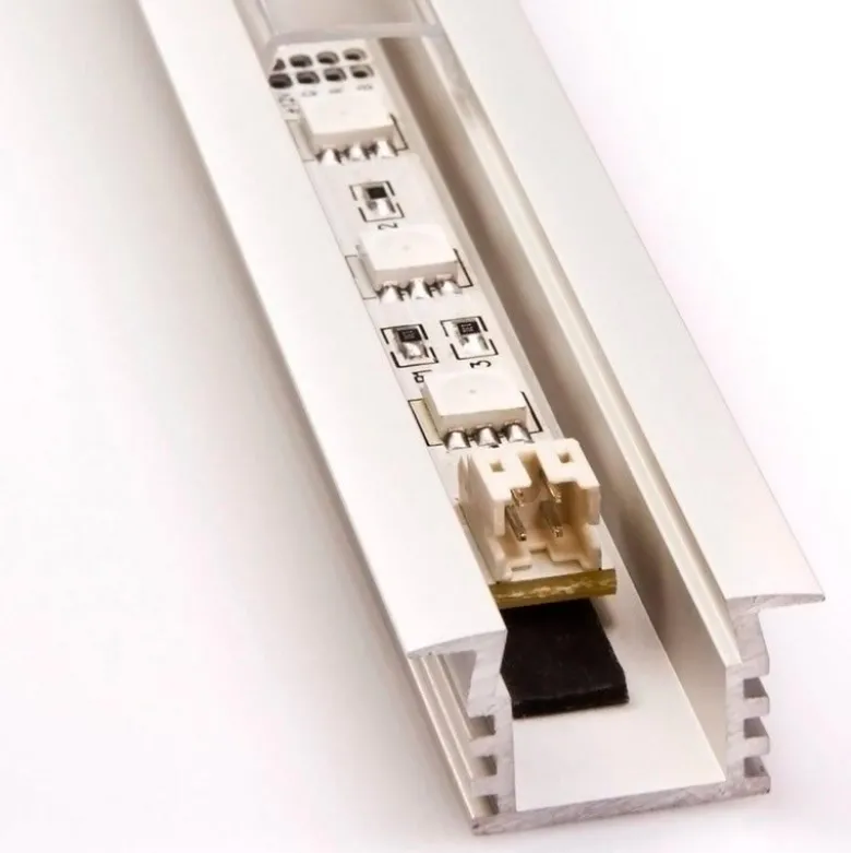 KIT - Perfil aluminio CAMPRO para tiras LED, 1 metro