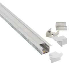 KIT - Perfil aluminio CAMPRO para tiras LED, 1 metro