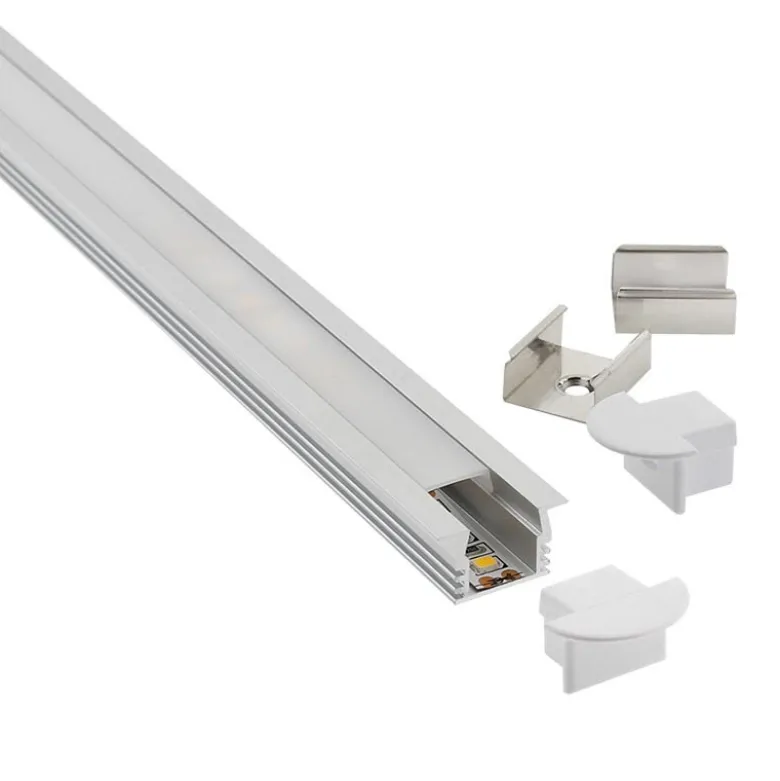 KIT - Perfil aluminio CAMPRO para tiras LED, 1 metro