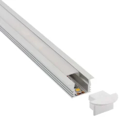 KIT - Perfil aluminio CAMPRO para tiras LED, 2 metros