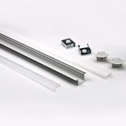 KIT - Perfil aluminio CAMPRO para tiras LED, 2 metros