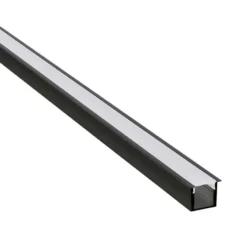 KIT - Perfil aluminio EKUB 1010 para tiras LED, 1 metro, negro