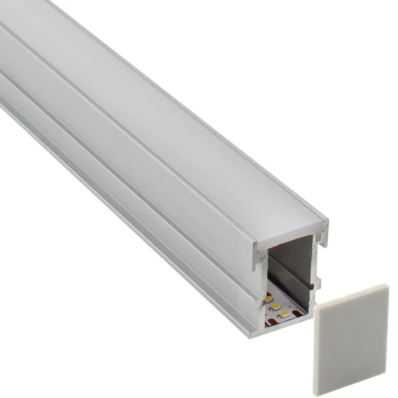 KIT - Perfil aluminio FOOT STEP para tiras LED, 2 metros