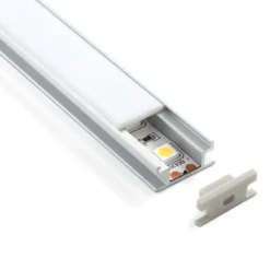KIT - Perfil aluminio HARDY para tiras LED, 2 metros