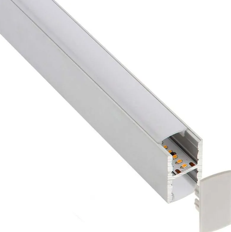KIT - Perfil aluminio KEN para tiras LED, 1 metro