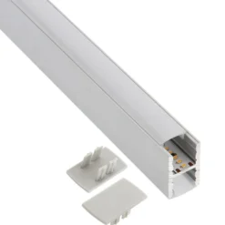 KIT - Perfil aluminio KEN para tiras LED, 2 metros
