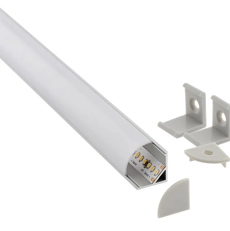 KIT - Perfil aluminio KORK-mini para tiras LED, 2 metros