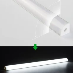 KIT - Perfil aluminio KORK-mini para tiras LED, 2 metros