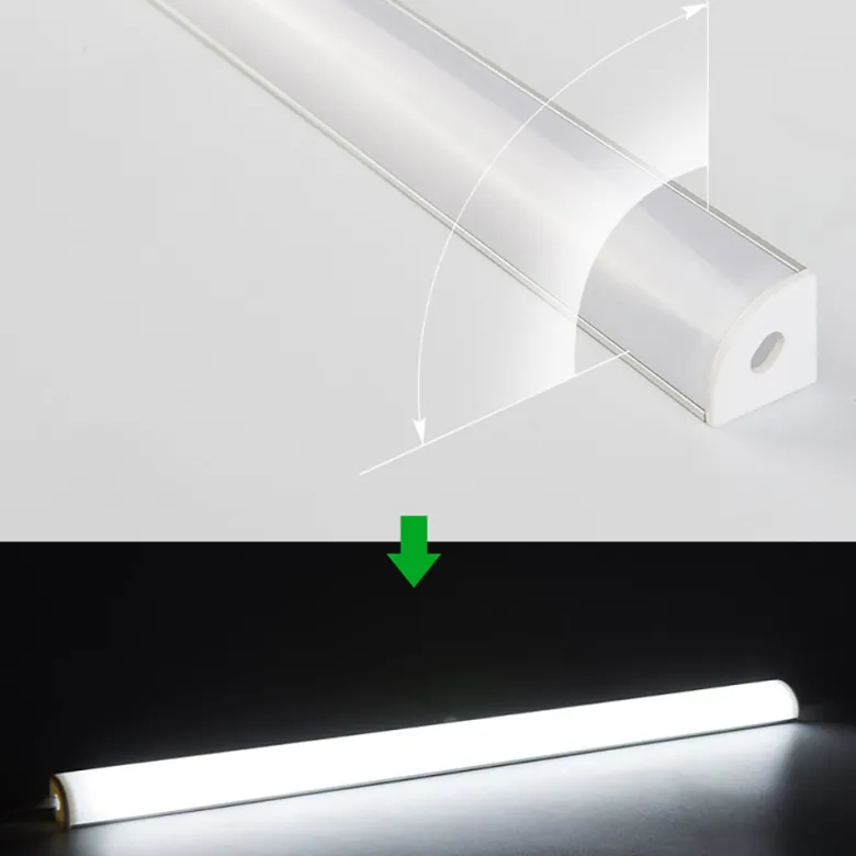 KIT - Perfil aluminio KORK-mini para tiras LED, 2 metros
