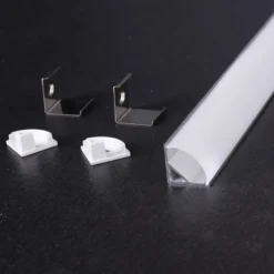 KIT - Perfil aluminio KORK-mini para tiras LED, 2 metros, negro