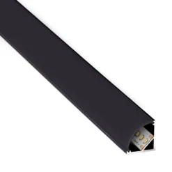 KIT - Perfil aluminio KORK-mini para tiras LED, 2 metros, negro