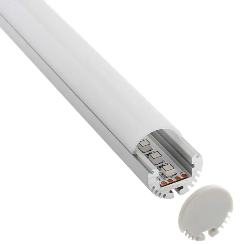 KIT - Perfil aluminio KROB para tiras LED, 1 metro