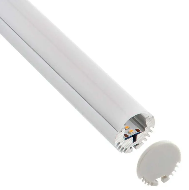KIT - Perfil aluminio KROB-S para tiras LED, 2 metros