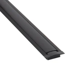 KIT - Perfil aluminio LISEN para tiras LED, 1 metro, negro