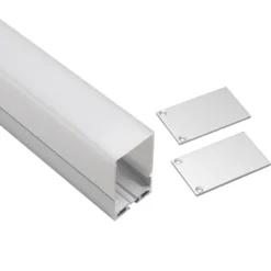 KIT - Perfil aluminio MASAT para tiras LED, 1 metro