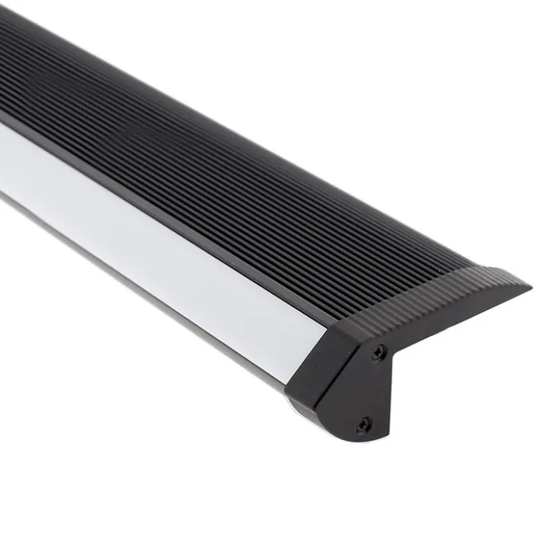 KIT - Perfil aluminio negro CINEMA para tiras LED, 1 metro
