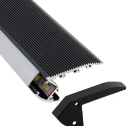 KIT - Perfil aluminio negro CINEMA para tiras LED, 1 metro