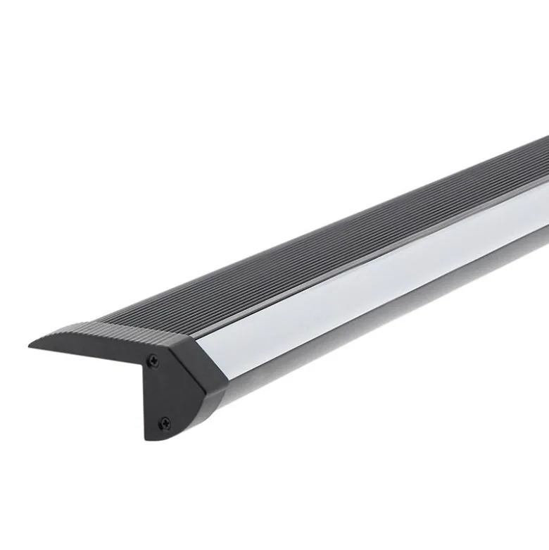 KIT - Perfil aluminio negro CINEMA para tiras LED, 2 metros
