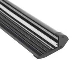 KIT - Perfil aluminio negro CINEMA para tiras LED, 2 metros