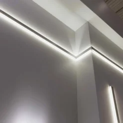 KIT - Perfil aluminio NewWALL para tiras LED, 1 metro, blanco