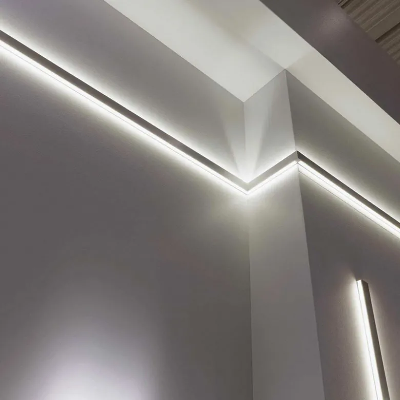 KIT - Perfil aluminio NewWALL para tiras LED, 2 metros, blanco