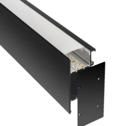 KIT - Perfil aluminio NewWALL para tiras LED, 1 metro, negro