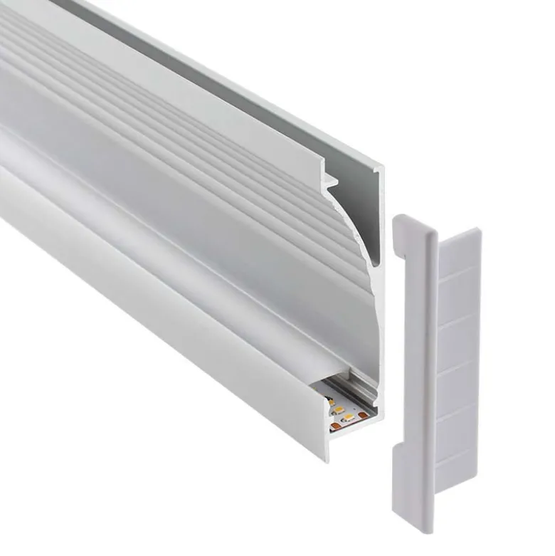 KIT - Perfil aluminio NITRA para tiras LED, 1 metro
