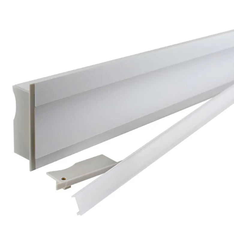 KIT - Perfil aluminio NITRA para tiras LED, 1 metro