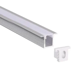 KIT - Perfil aluminio OKI 0809 para tiras LED, 1 metro