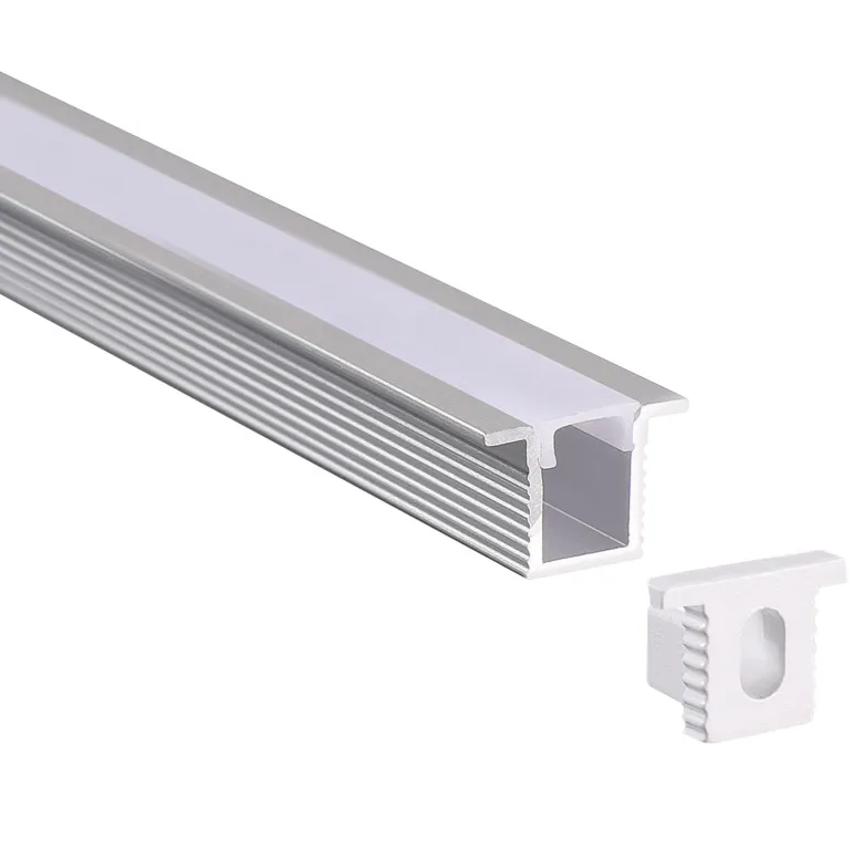 KIT - Perfil aluminio OKI 0809 para tiras LED, 1 metro