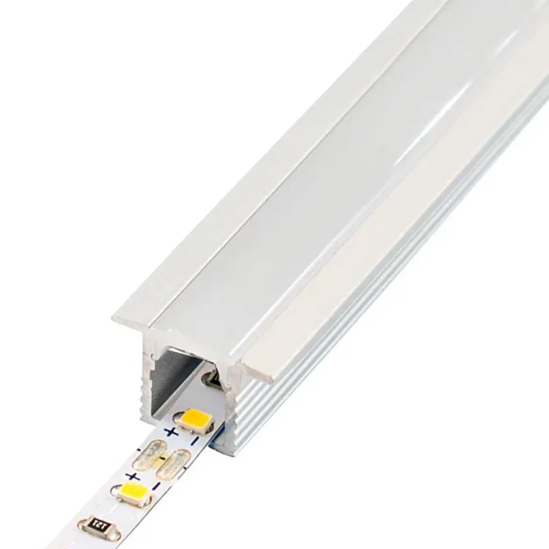 KIT - Perfil aluminio OKI 0809 para tiras LED, 2 metros
