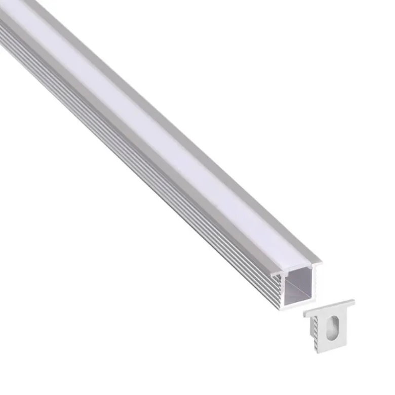 KIT - Perfil aluminio OKI 0809 para tiras LED, 2 metros