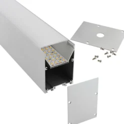 KIT - Perfil aluminio SERK para tiras LED, 1 metro