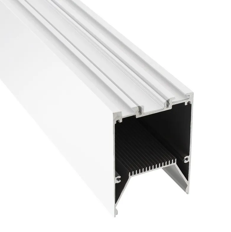 KIT - Perfil aluminio SERK para tiras LED, 2 metros, blanco