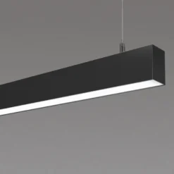 KIT - Perfil aluminio SERK para tiras LED, 1 metro, negro
