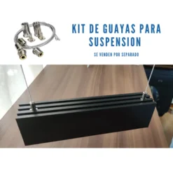 KIT - Perfil aluminio SERK para tiras LED, 1 metro, negro