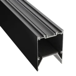 KIT - Perfil aluminio SERK para tiras LED, 2 metros, negro