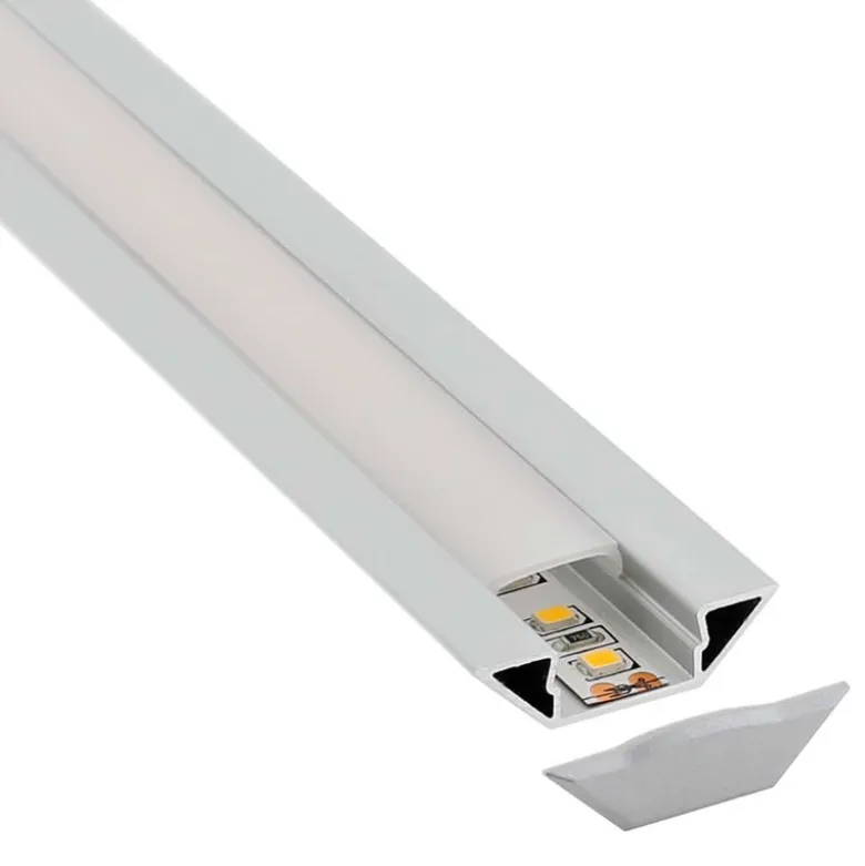 KIT - Perfil aluminio SINGE para tiras LED, 1 metro