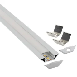 KIT - Perfil aluminio SINGE para tiras LED, 1 metro