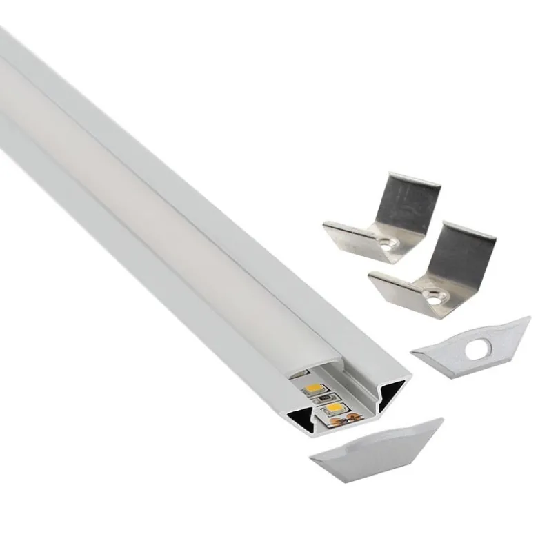 KIT - Perfil aluminio SINGE para tiras LED, 2 metros