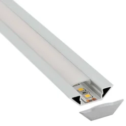 KIT - Perfil aluminio SINGE para tiras LED, 2 metros