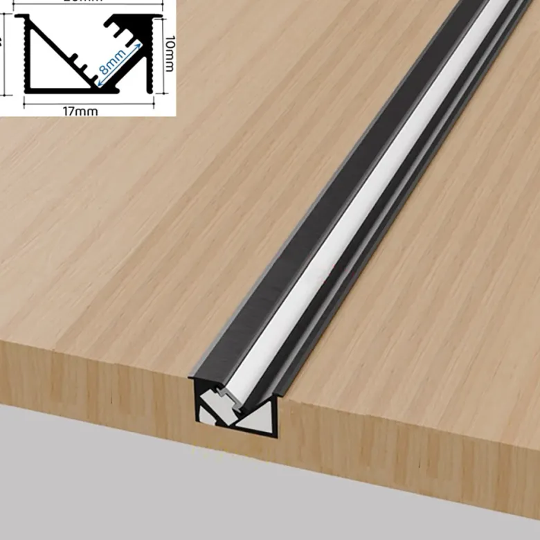 KIT - Perfil aluminio SKEB para tiras LED, 2 metros, negro