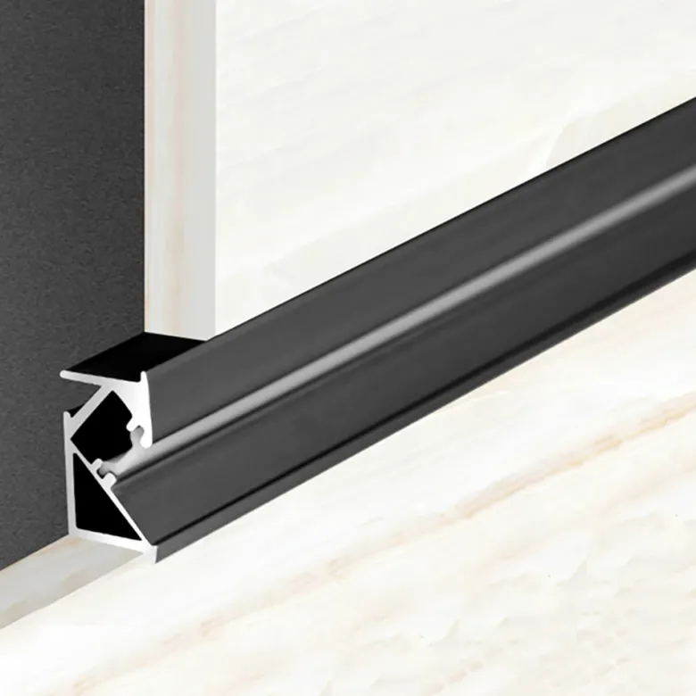 KIT - Perfil aluminio SKEB para tiras LED, 2 metros, negro