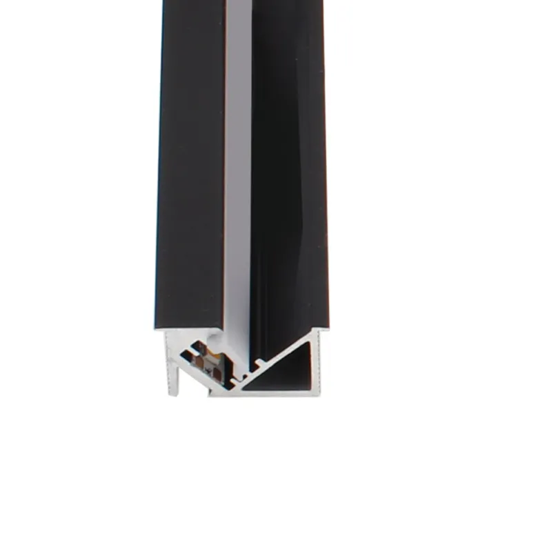 KIT - Perfil aluminio SKEB para tiras LED, 1 metro, negro