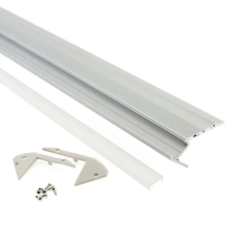 KIT - Perfil aluminio STAIR para tiras LED, 1 metro