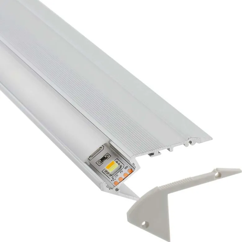 KIT - Perfil aluminio STAIR para tiras LED, 1 metro