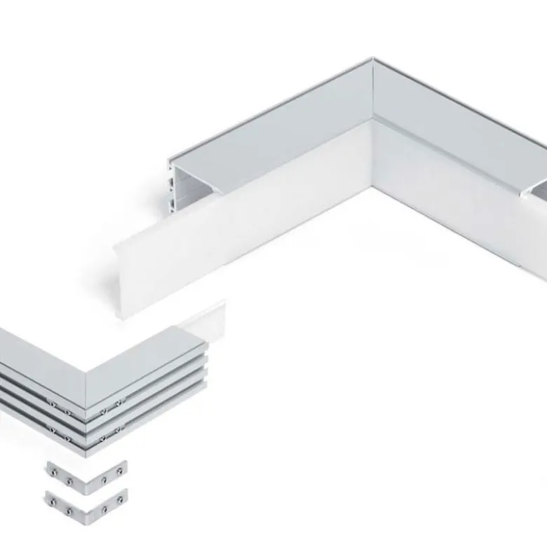 KIT - Perfil aluminio TEITO para tiras LED, 1 metro