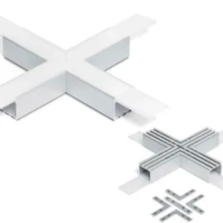 KIT - Perfil aluminio TEITO para tiras LED, 1 metro